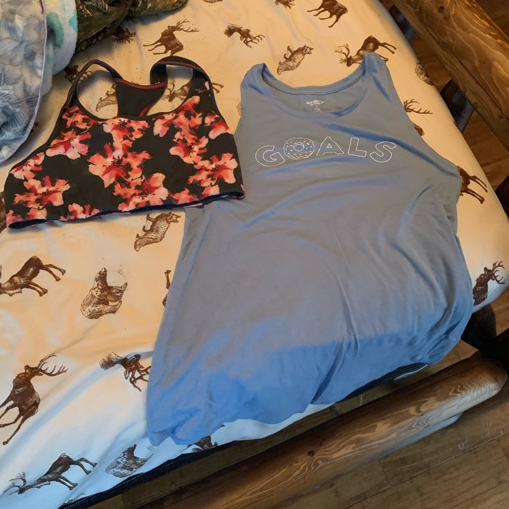 Old navy sports bra and tank top